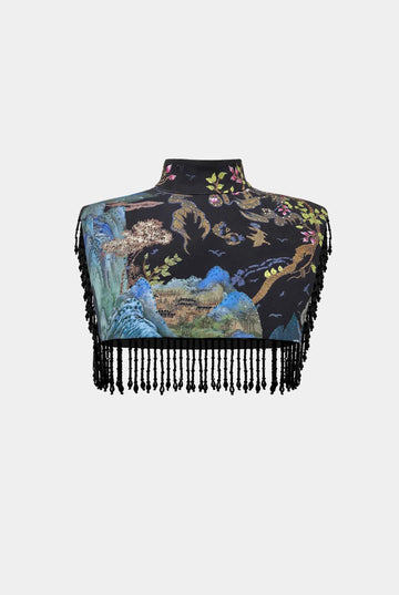 Grand-Vista Tasseled Shawl