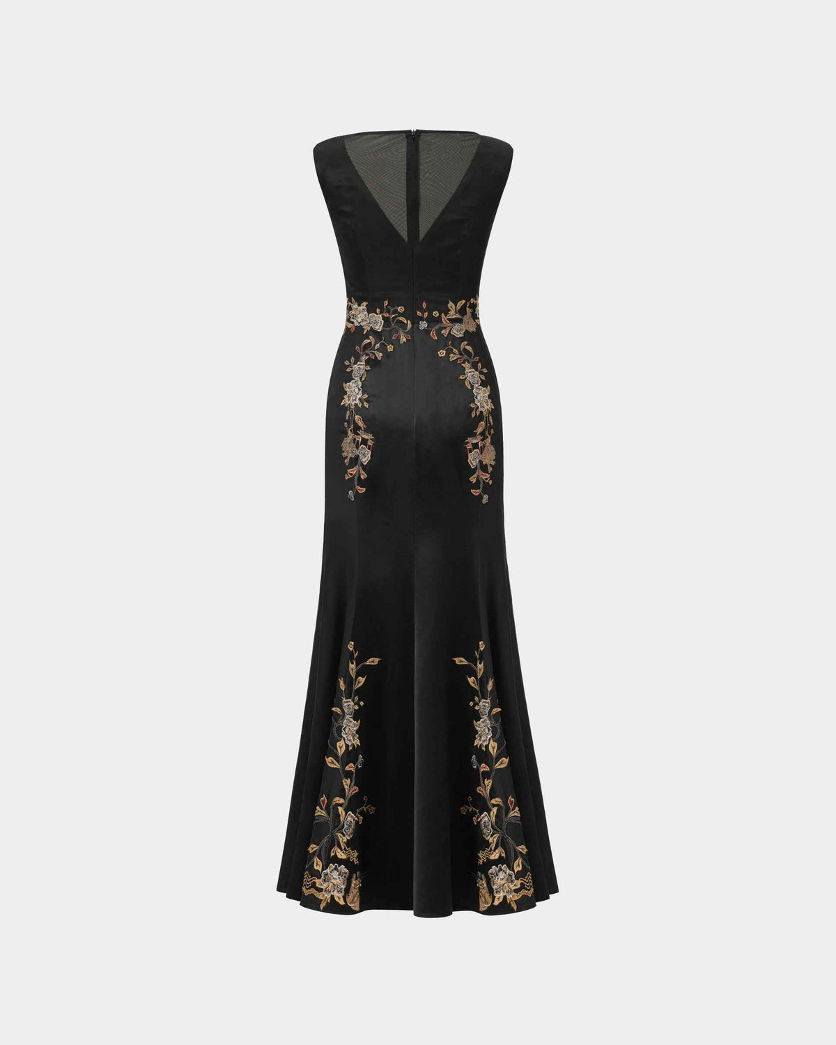 Embroidered High-Waist Gown