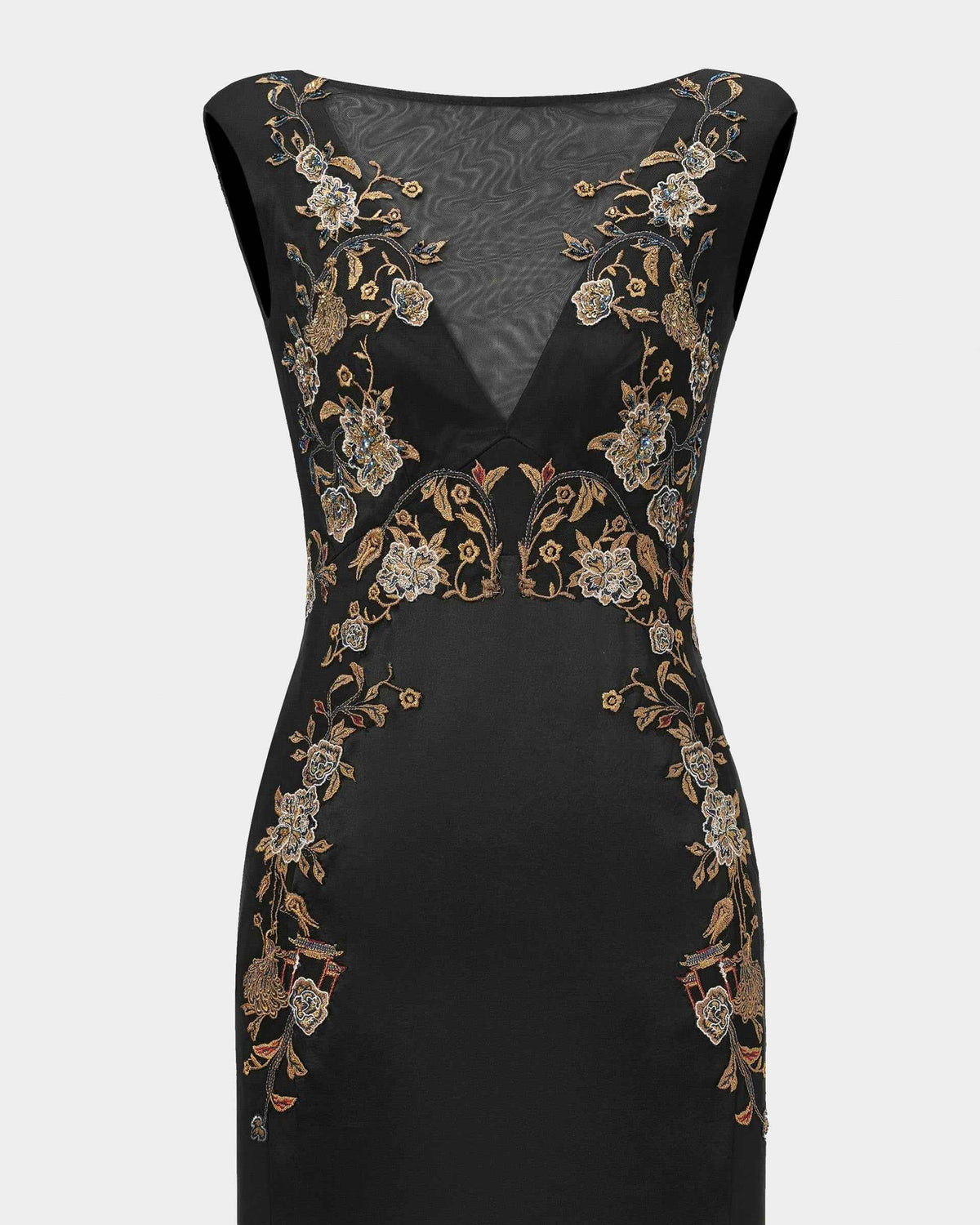 Embroidered High-Waist Gown