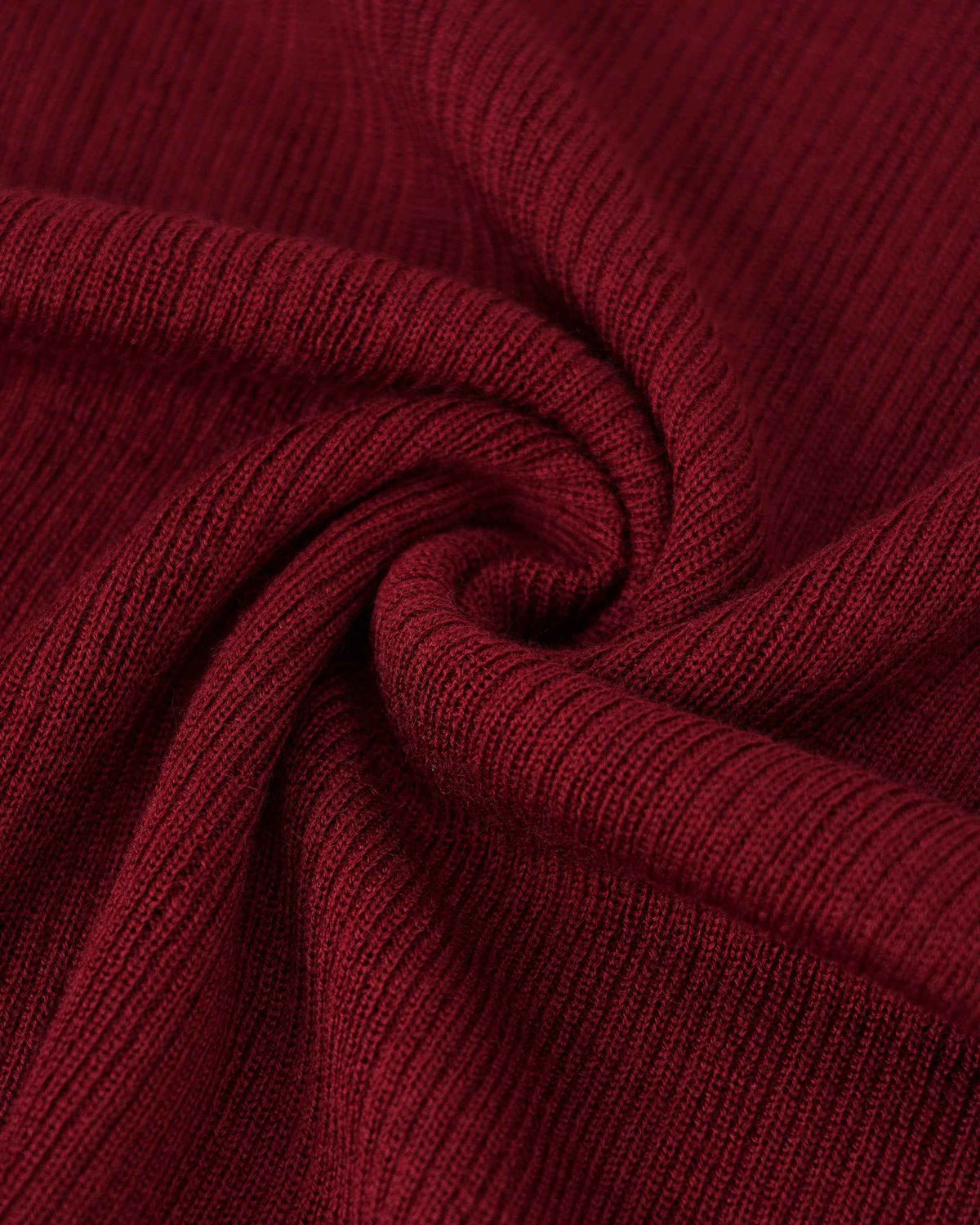 Burgundy Petal-Collared Knit Top