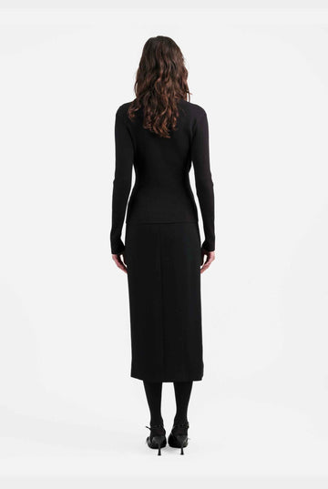 Black Tailored Pencil Skirt