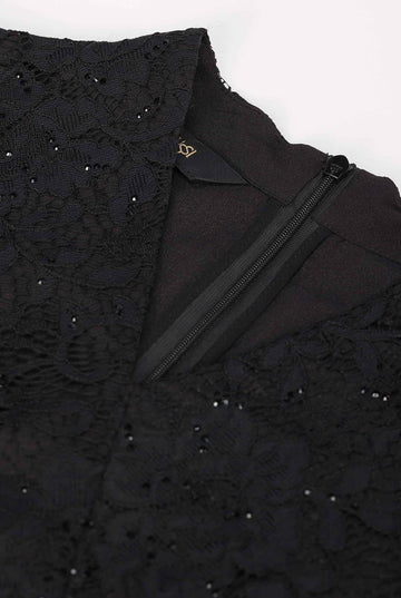 Elegant Lace Dress with Cinched Waist