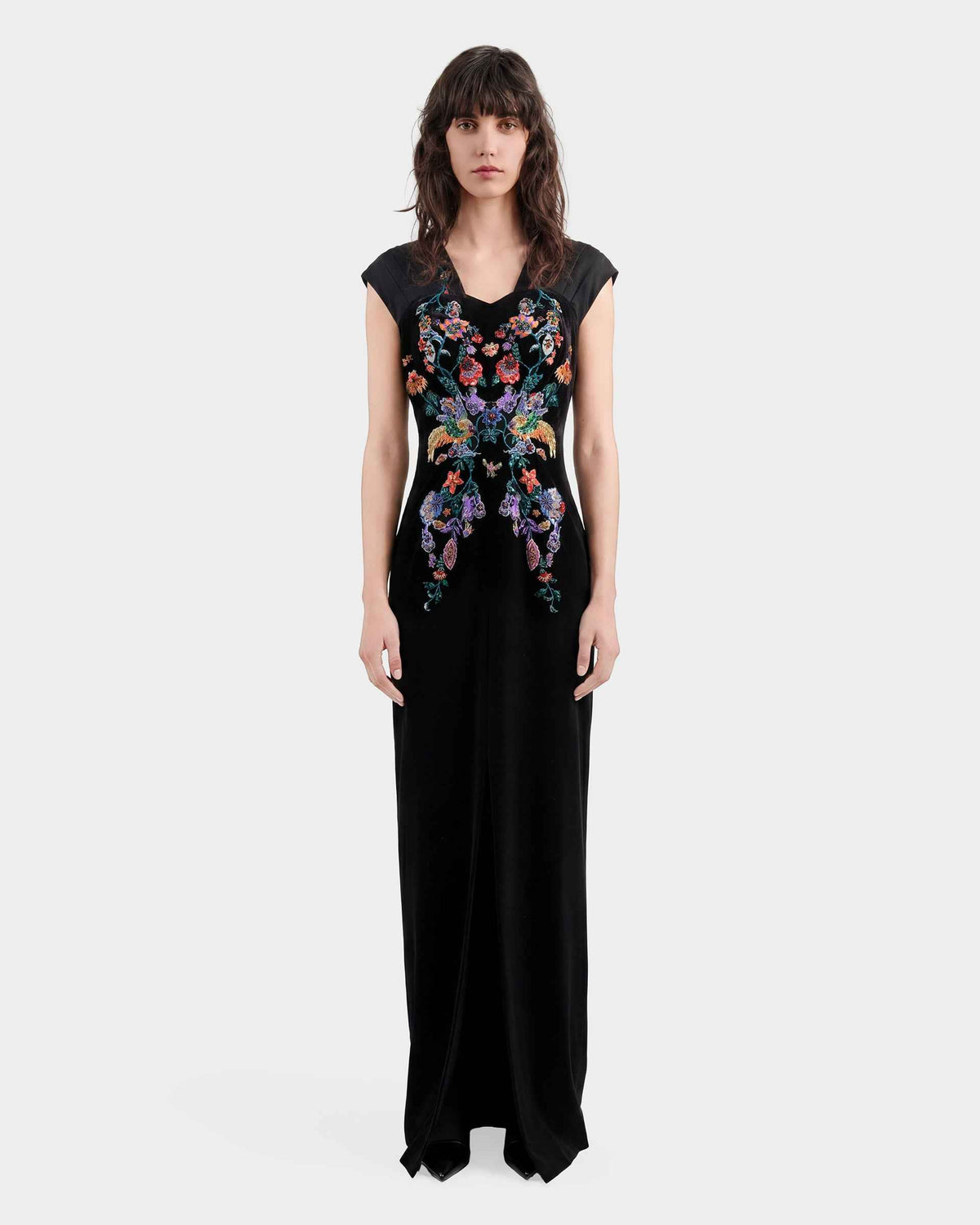 Customize : Phoenix Embroidered Gown with Pleated Shoulders