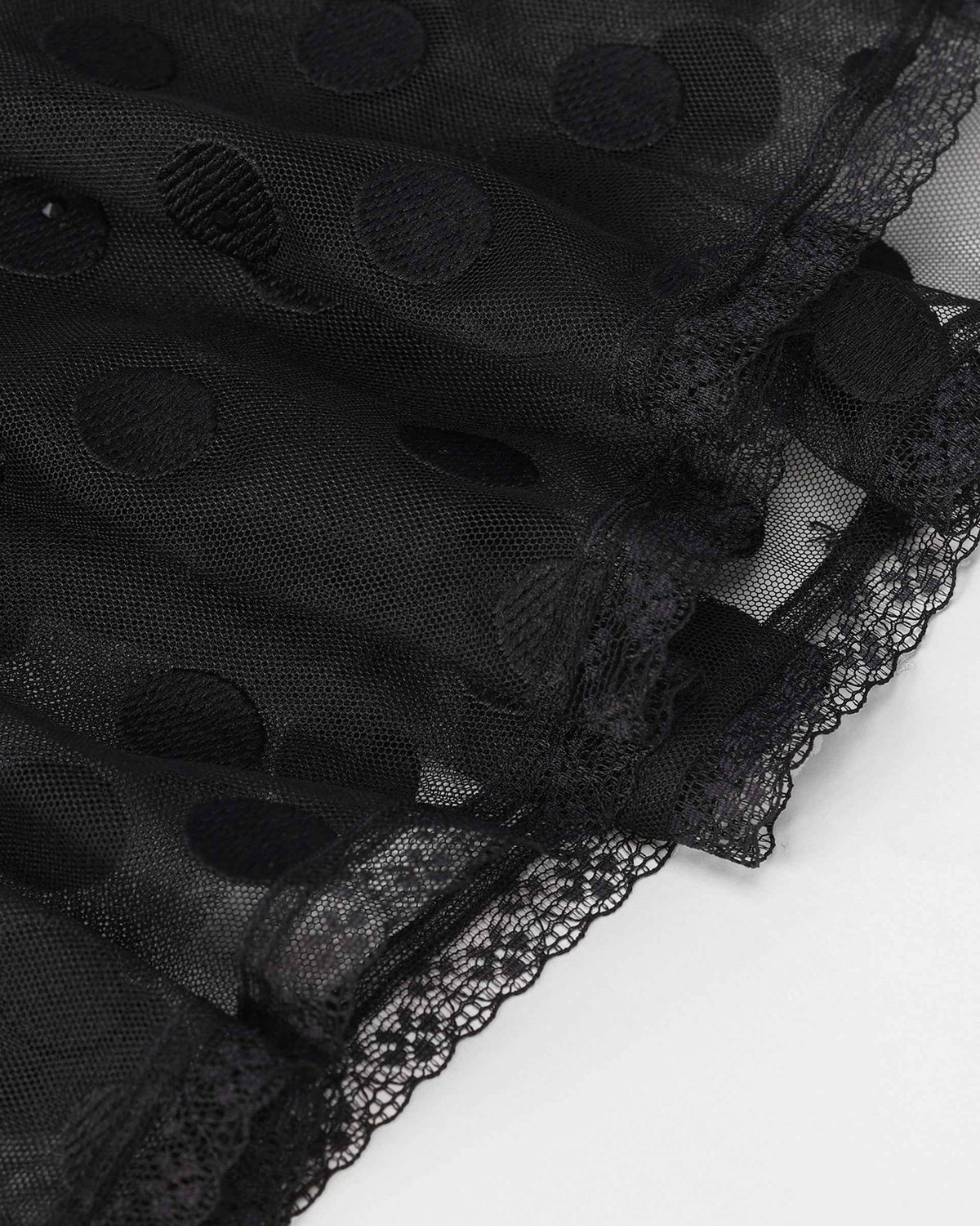 Vintage Polka Dot Rhinestone-Embellished Midi Skirt