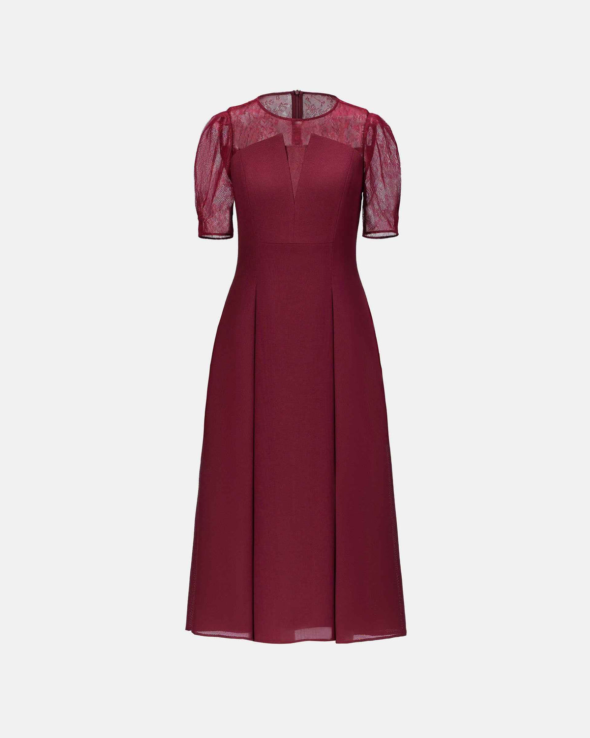 Festive Cinched-Waist Lace Party Dress