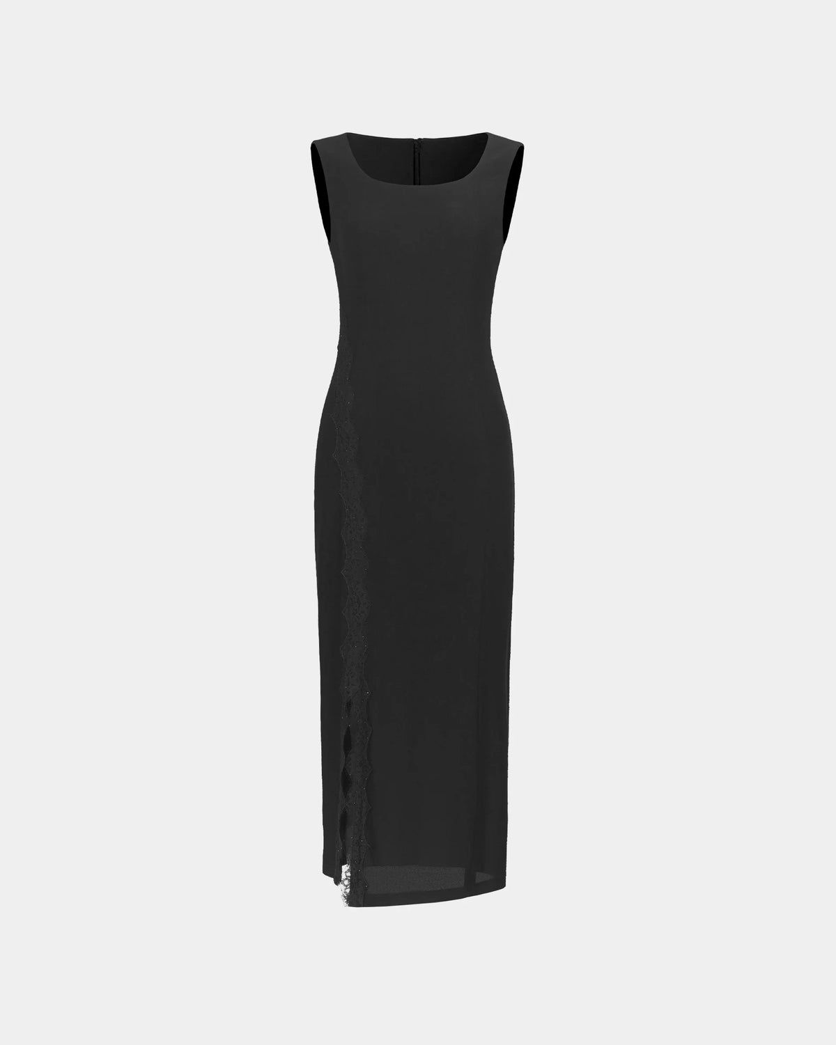 Lace-Slit Knit Dress