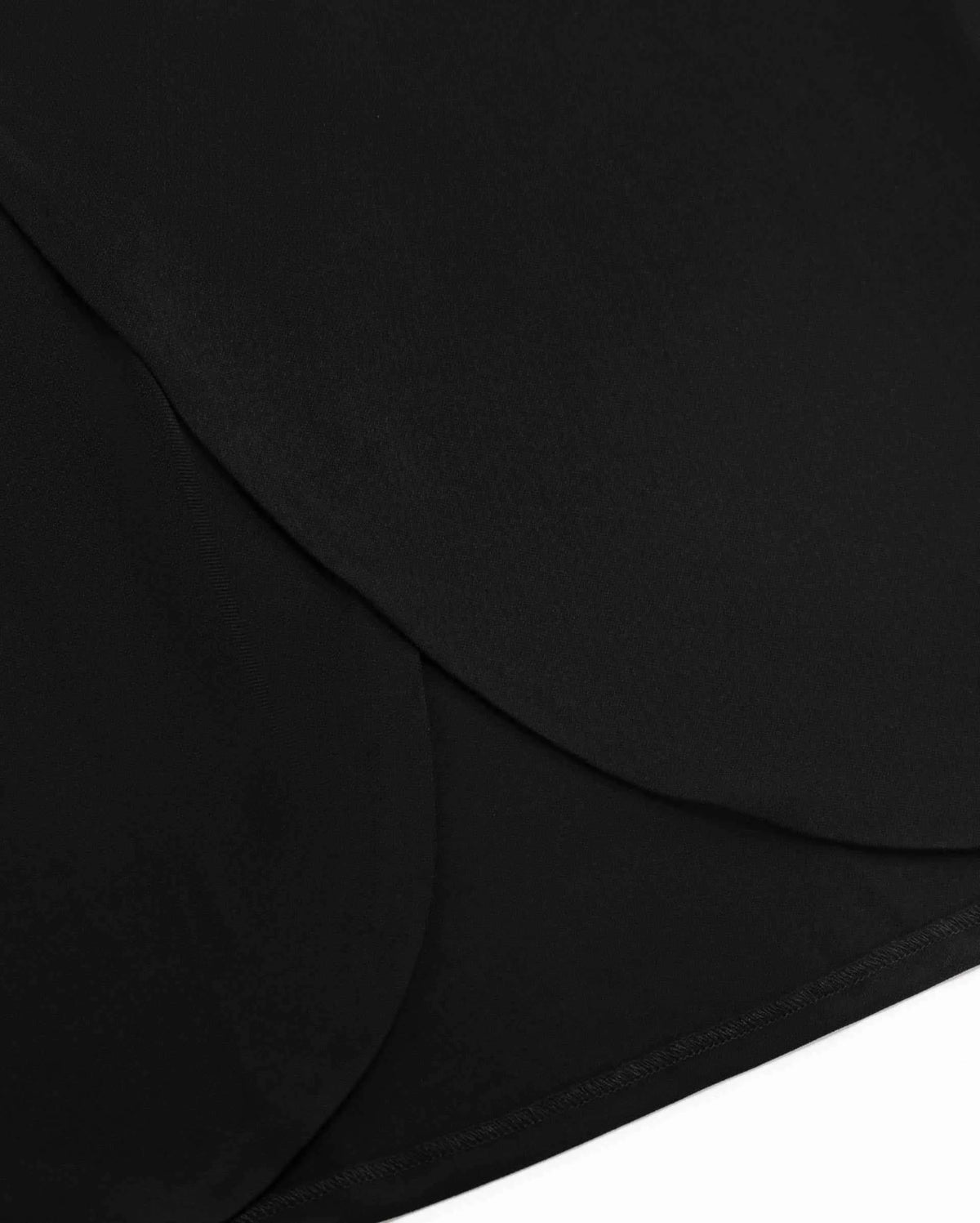 The lower detail shows a curved overlapping edge beside the front opening.
