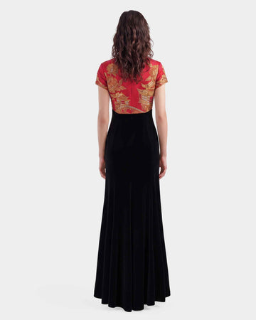 Customize:Chang'an Splendor Contrast Color Embroidered Gown