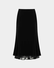 Black Layered Midi Skirt