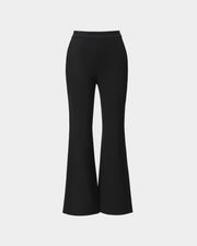 Black Flared Cropped Trousers