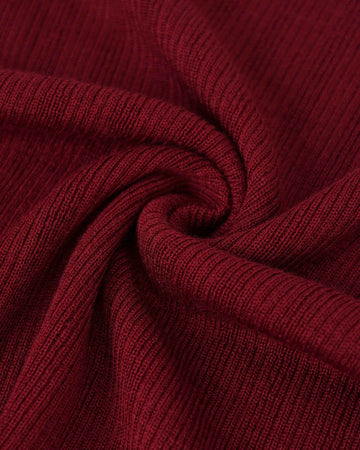 Burgundy Petal-Collared Knit Top