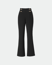 Black Wide-Leg Cropped Trousers