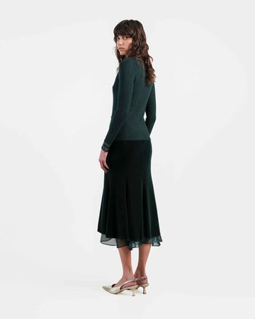 Velvet Midi Skirt