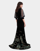 Customize : Black Riverscape Embroidered Gown