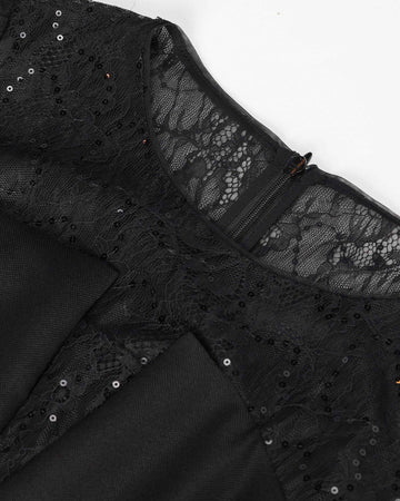 Elegant Waist-Cinching Lace Dress
