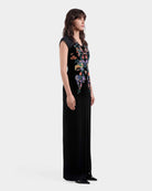 Customize : Phoenix Embroidered Gown with Pleated Shoulders