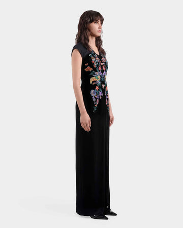 Customize : Phoenix Embroidered Gown with Pleated Shoulders