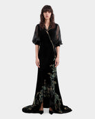 Customize : Black Riverscape Embroidered Gown